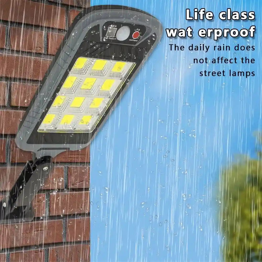 COB Solar Sensor Light 144 LED with Remote Dubai UAE outdoor solar security light with 144 LED motion sensor and remote control
