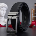 Men's Genuine Leather Automatic Buckle Belt Dubai UAE premium men's leather belt with automatic buckle for business and casual wear