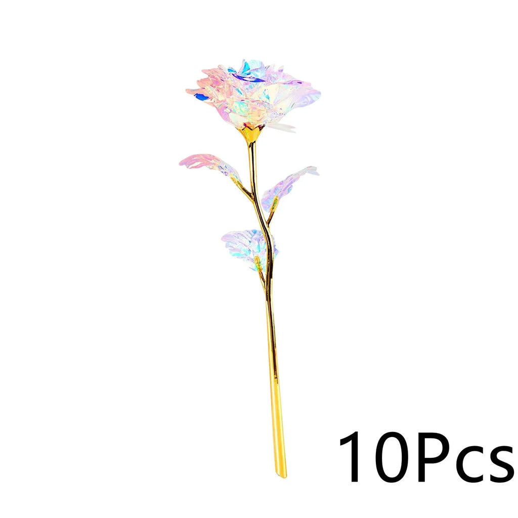 Gold Foil Artificial Rose Bouquet 10 Stems Dubai UAE elegant artificial rose bouquet with 10 gold foil stems for home decor weddings celebrations and gifting